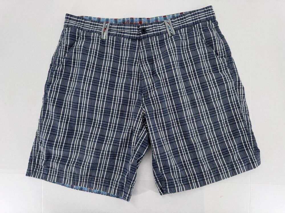 Robert Graham Men’s Shorts Size 36 Flip Cuff Plaid Preppy Golf 8” Inseam Casual